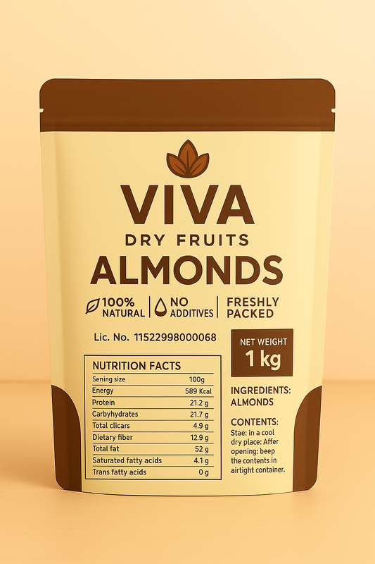 VIVA Premium Almonds – 1 KG | California Badam at Wholesale Price